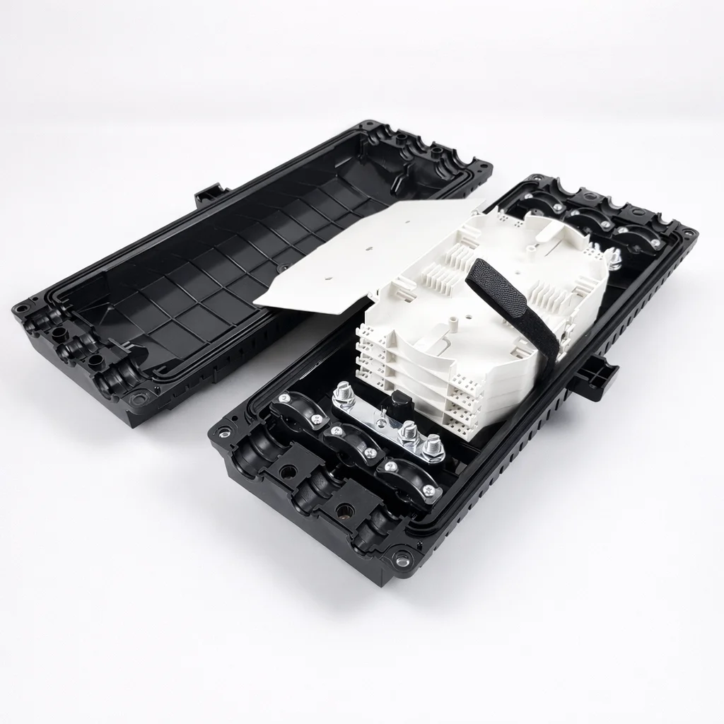 Madidi Fiber Optic Box 24/48/96 Cores Horizontal Joint Closure Splice Enclosure with 3 Inl