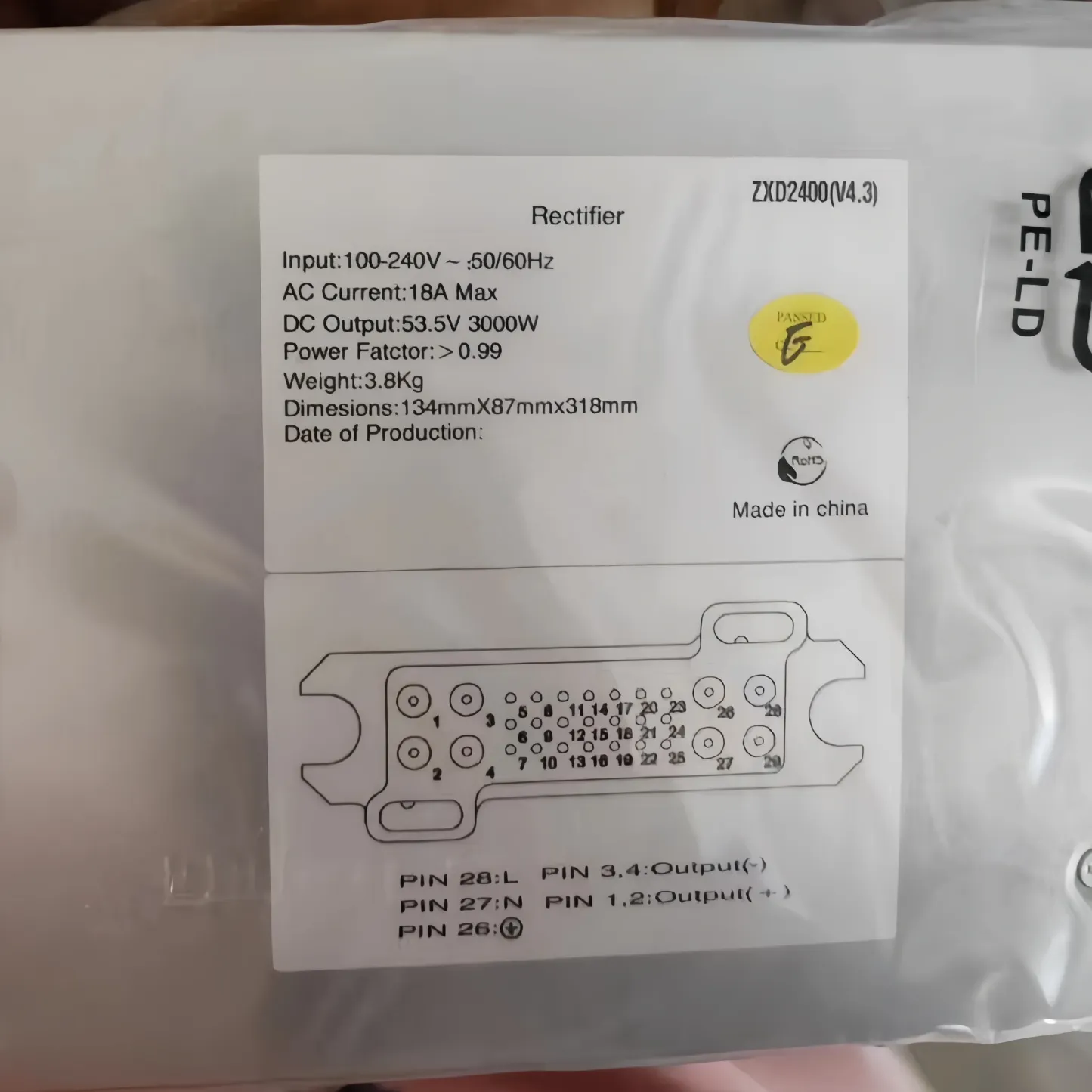 100% Original Package Communication Power 3000W 48V 50A ZXD2400 V4.3 Telecom Power Supply Rectifier Module AC DC Converter-boxintelecom