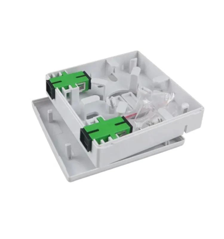 QD-APT Socket Fiber Ftth Box 2 Ports Desktop Wall Socket Terminal ABS Fiber Optic Junction