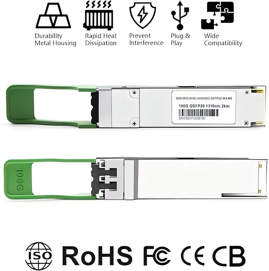 100G QSFP28 CWDM4 Transceivers| 10km Single Mode Fiber| FTTH| Compatible with for for Aris