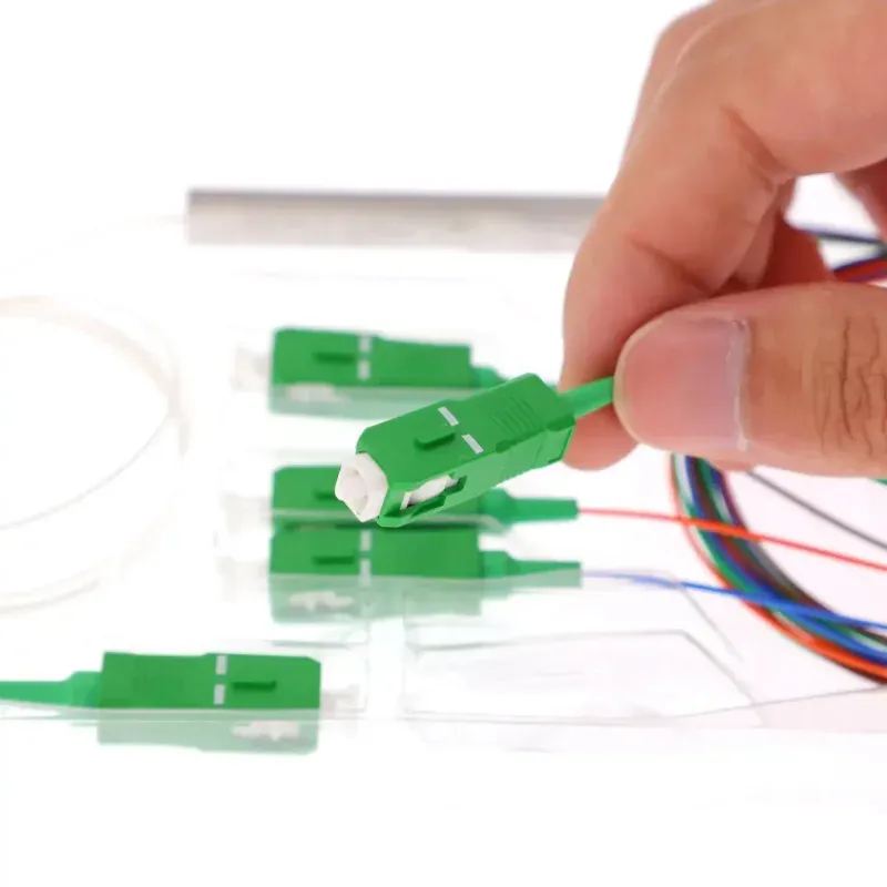 1 2 4 8 16 32 64 Single Mode 0.9mm LSZH PLC Fiber Optic Splitter LC Connector for FTTX/FTTH Network 1310/1550nm Wavelength CE-boxintelecom