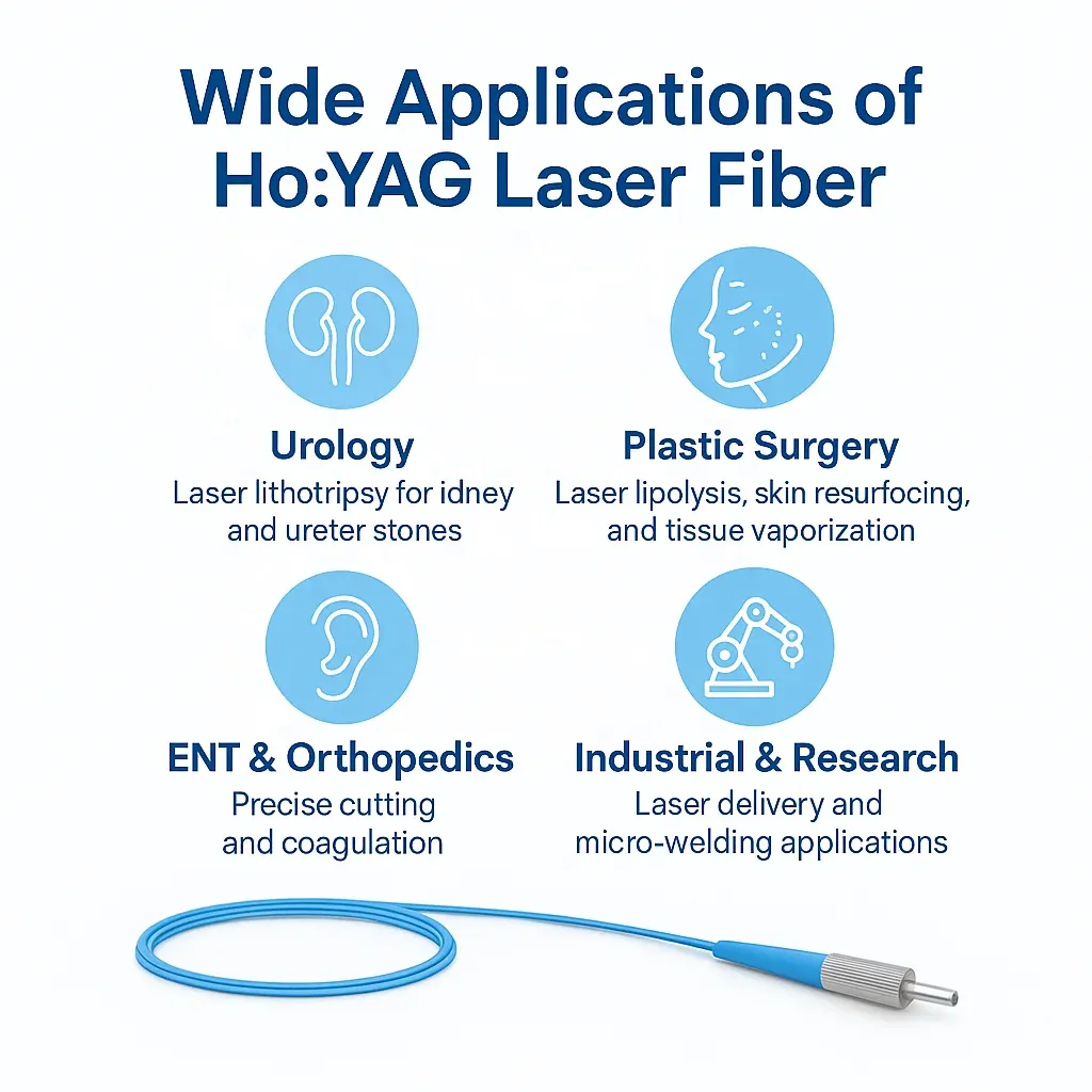 Medical HoYAG Holmium Laser Fiber Stone Removal 200 276 365 550 800 1000um Core SMA905 Con