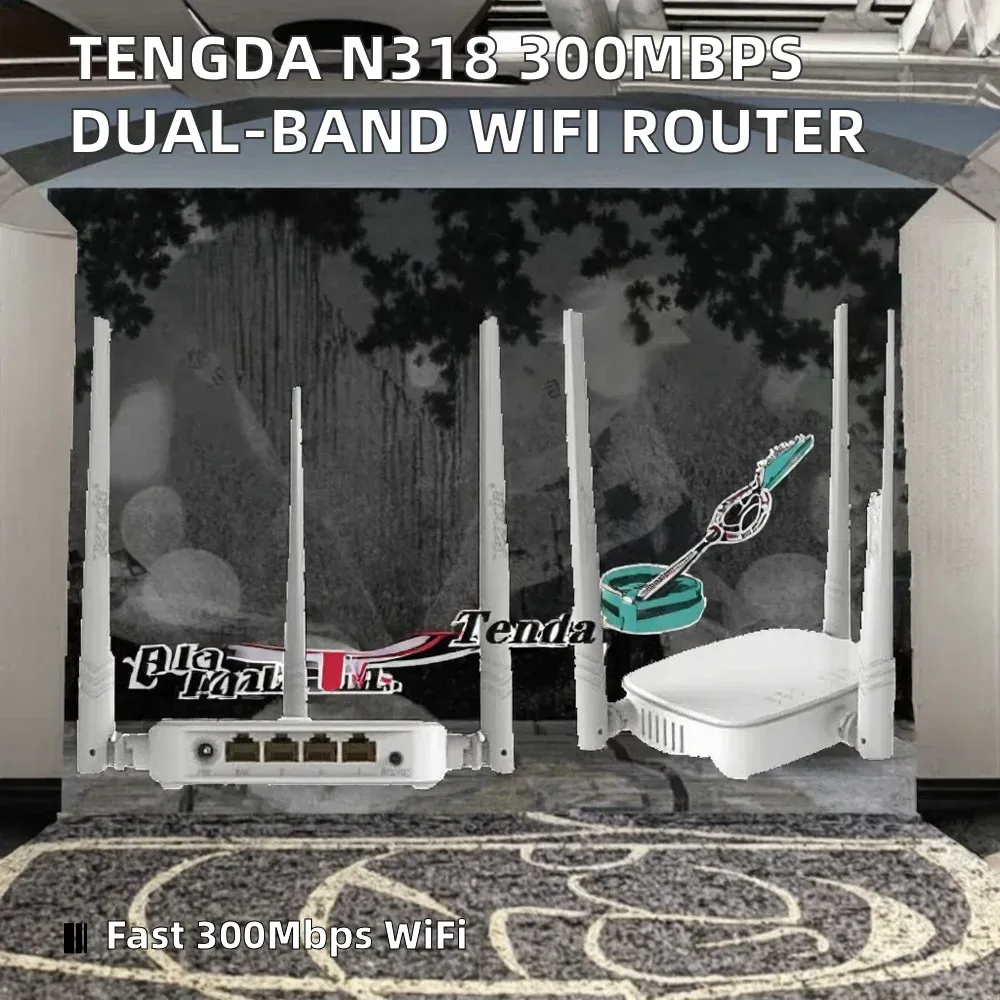 Tengda N318 300Mbps Wireless WiFi Router 2.4G 1WAN+3LAN Multi-language Firmware QoS Firewall Home Support Wi-Fi Repeater Used-boxintelecom