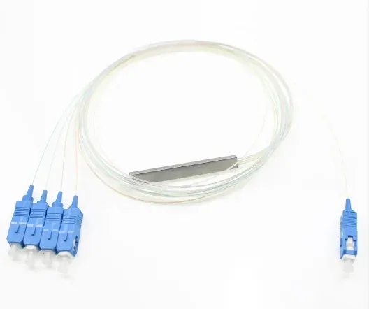 High Quality APT 1x 4 Way Fiber Splitter with sc Upc Connector Fast Delivery Steel Tube Type