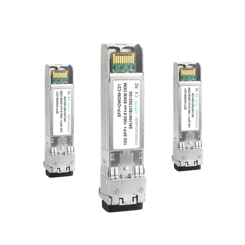 10G SFP+ DWDM Transceiver Module 100GHz 40 Channels LC Duplex SMF 80km for Long-Haul Netwo