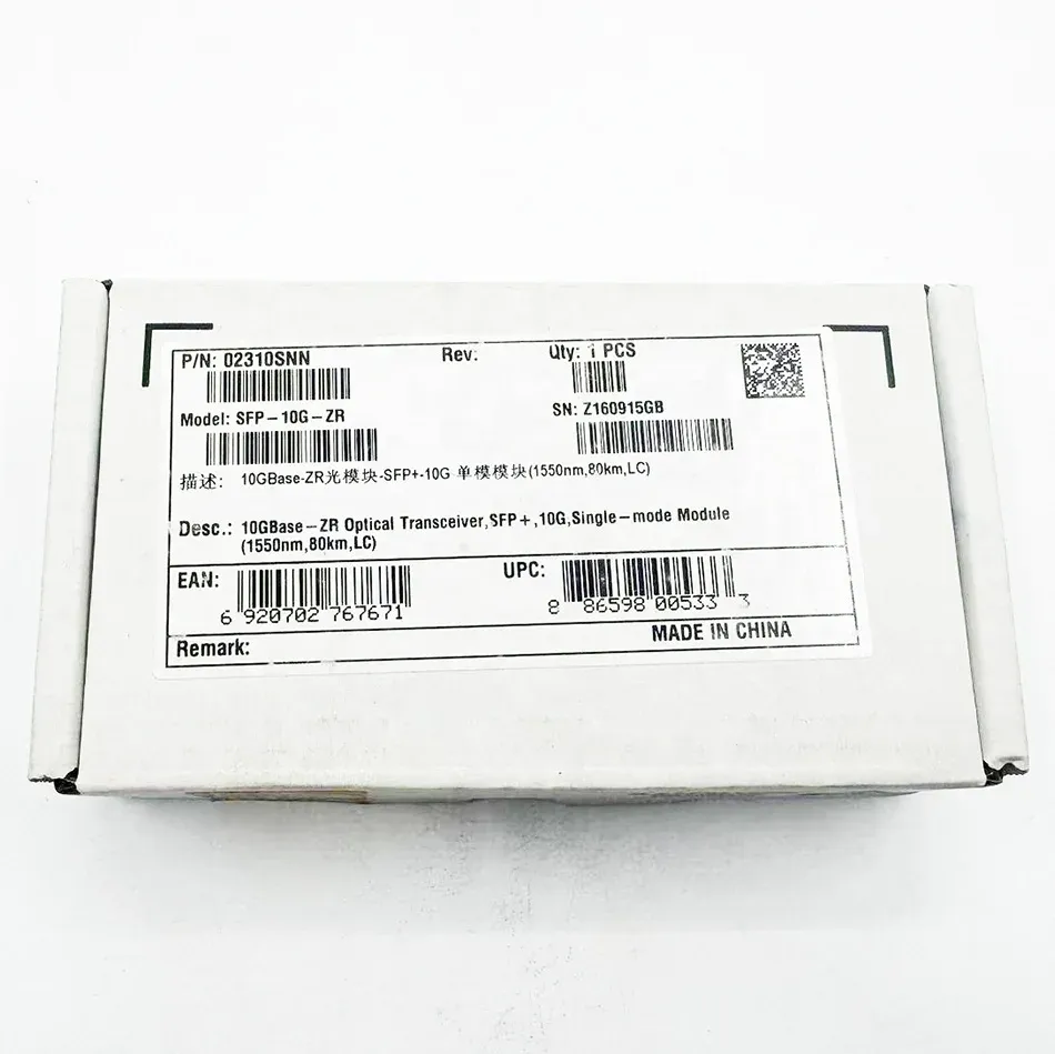 02310SNN SFP-10G-ZR 10GBase-ZR Optical Transceiver SFP+ 10G Single Mode Module 1550nm 80km LC-boxintelecom