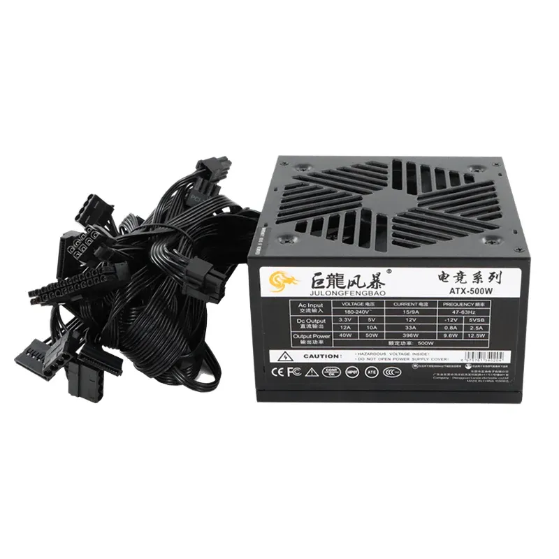 Dragon Storm CB Certified 500W APFC ATX Full Voltage 120mm Fan 80+ Standard Desktop Computer Power Supply New Arrival Stock-boxintelecom