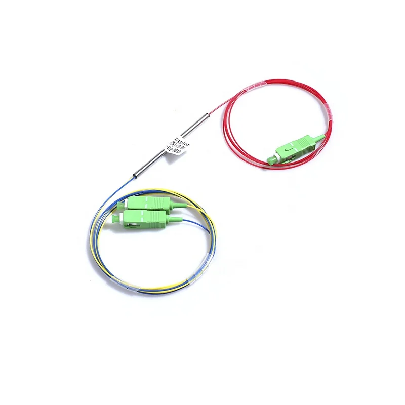 FTTH 1X2 LC/Sc APC/Upc Mini Steel Tube 0.9mm Fiber Optic Fbt with Connector