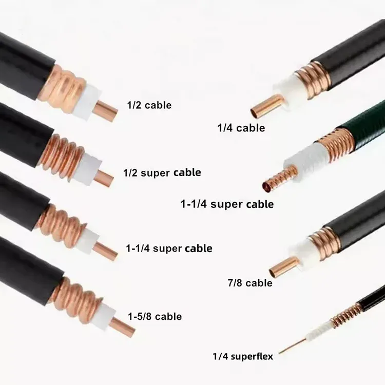 RF Feeder Cable Copper Aluminium Superflex Cable 1/4" 3/8" 1/2" 7/8" 1-1/4" 1-5/8 50 Ohm