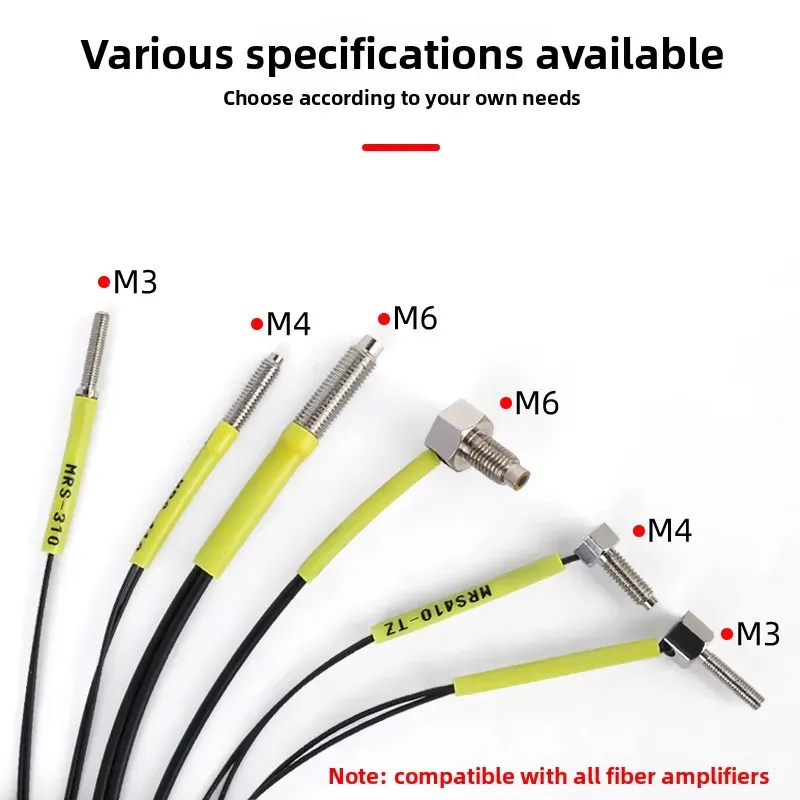 M4 M6 Fiber Optic Sensor Diffuse Reflection & Through Beam Type High Precision Elbow Ampli