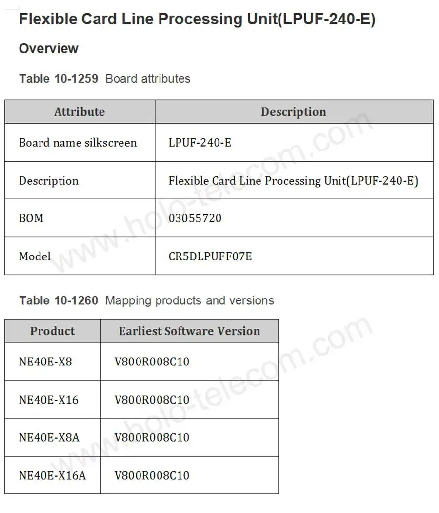 NE40E LPUF-240 03055720 Flexible Card Line Processing UnitLPUF-240-E CR5DLPUFF07E 2