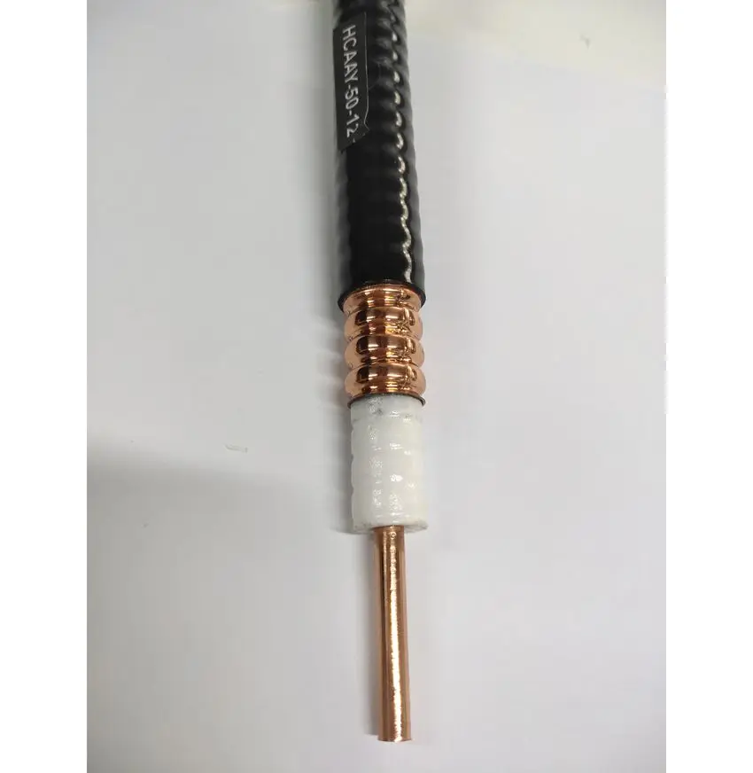 Copper 50Ohm Corrugated Tube RF Feeder 1/2\" Coaxial Cable with PVC/PE Jacket Low Loss 1/2\" Coaxial Cable-boxintelecom