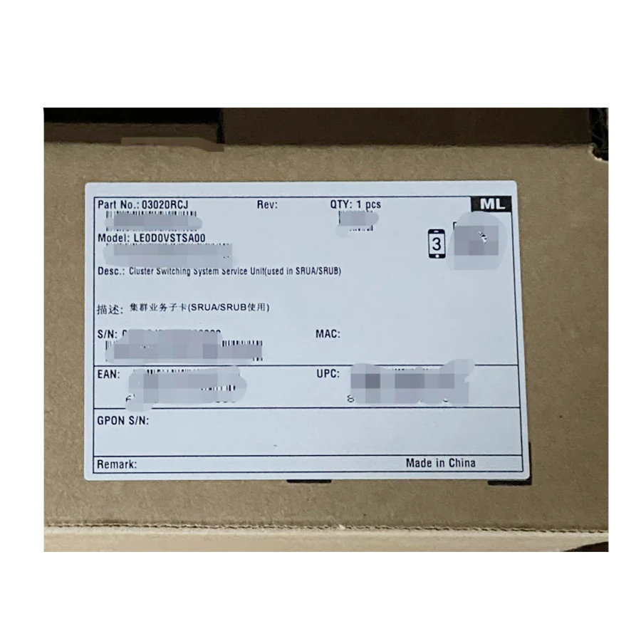 In Stock S9306 S9312 Switch Cluster Switching System Service Unit 03020RCJ LE0D0VSTSA00-boxintelecom