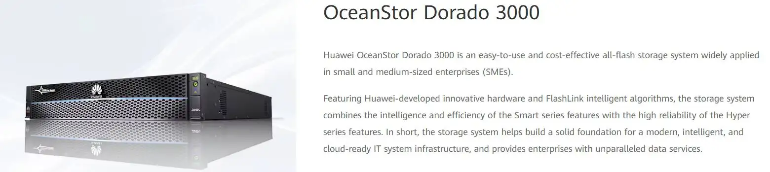 System Huawei OceanStor Dorado 3000 Entry-Level All-Flash Storage for SMEs 1