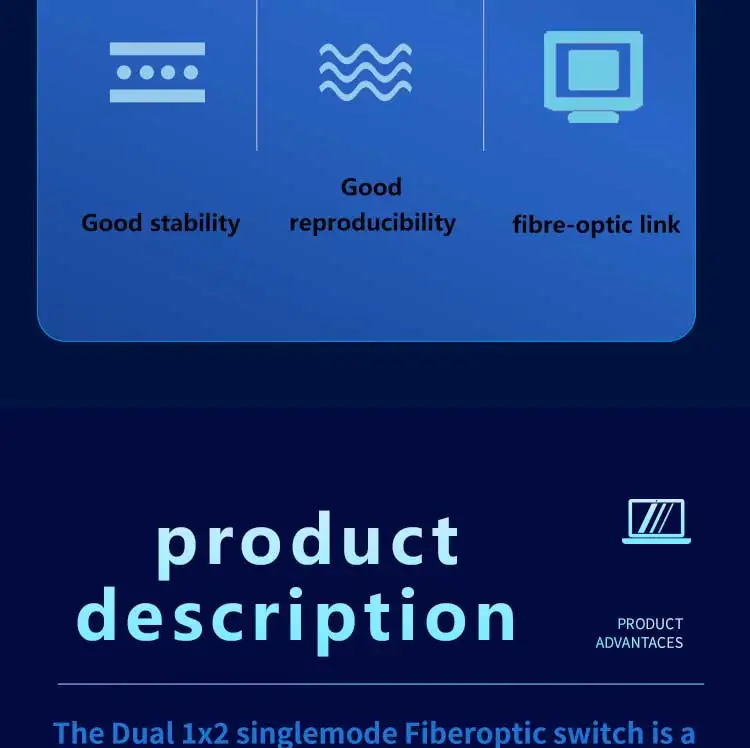ZG TECH Dual 1x2 Multimode Fiberoptic Switch 8-Port 1310/1550nm FTTx LC/SC/FC/ST Connectors