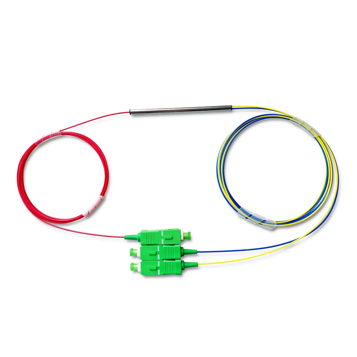 Three Window Coupler Optical Fiber Fbt Coupler with Connector 0%~100% Any Ratio 1x2 Steel Tube Type Single Mode Fusion-boxintelecom