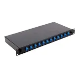 Boxin JZ-1821 24-Drawer 1U Fiber Optic Patch Panel 4-in-12-out Black FTTH/FTTB/FTTX Networ