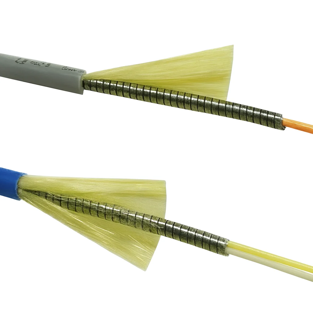 GJJKAV Simplex Duplex Armored Patch Cord Cable Indoor LSZH Tight Buffered Steel Tube Prote