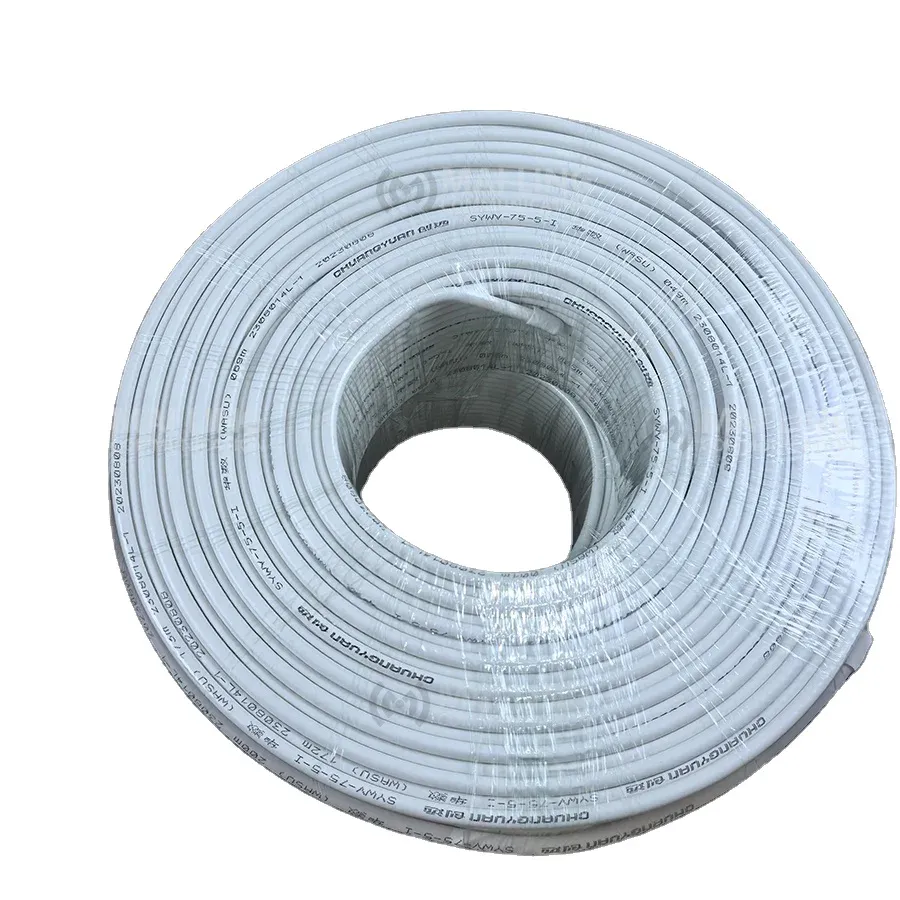 High Quality SYWV-75-5 Physical Foaming Coaxial Cable 96 Feeder Cable 200M*2 SYWV75-5 RF Coaxial