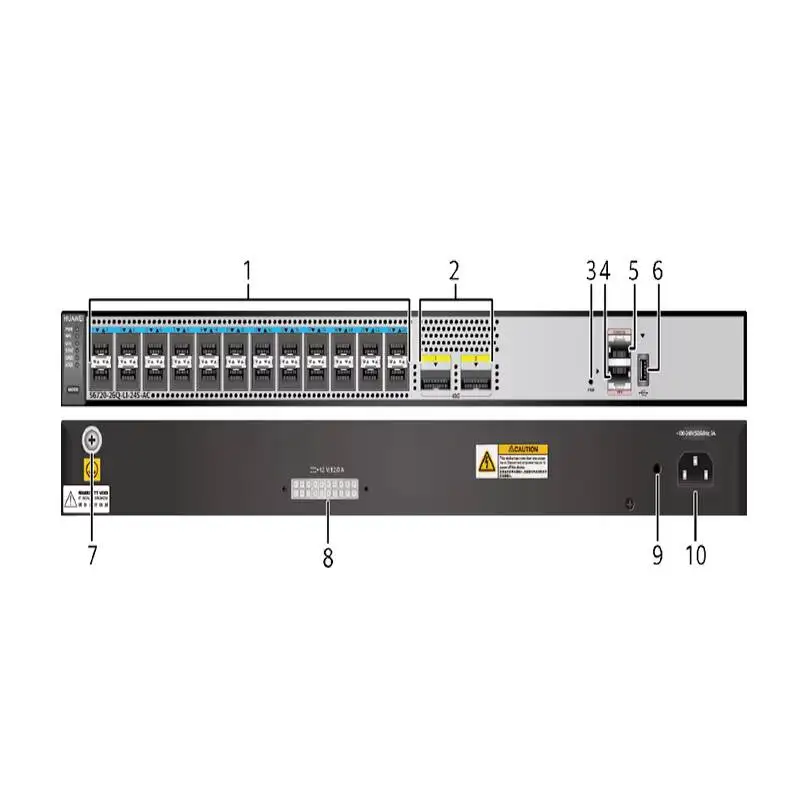 S6720-26Q-LI-24S-AC 98010684 24* 10GE SFP+ ports, 2*40GE QSFP+ ports S6700 Series 32 port fiber optic switch 0