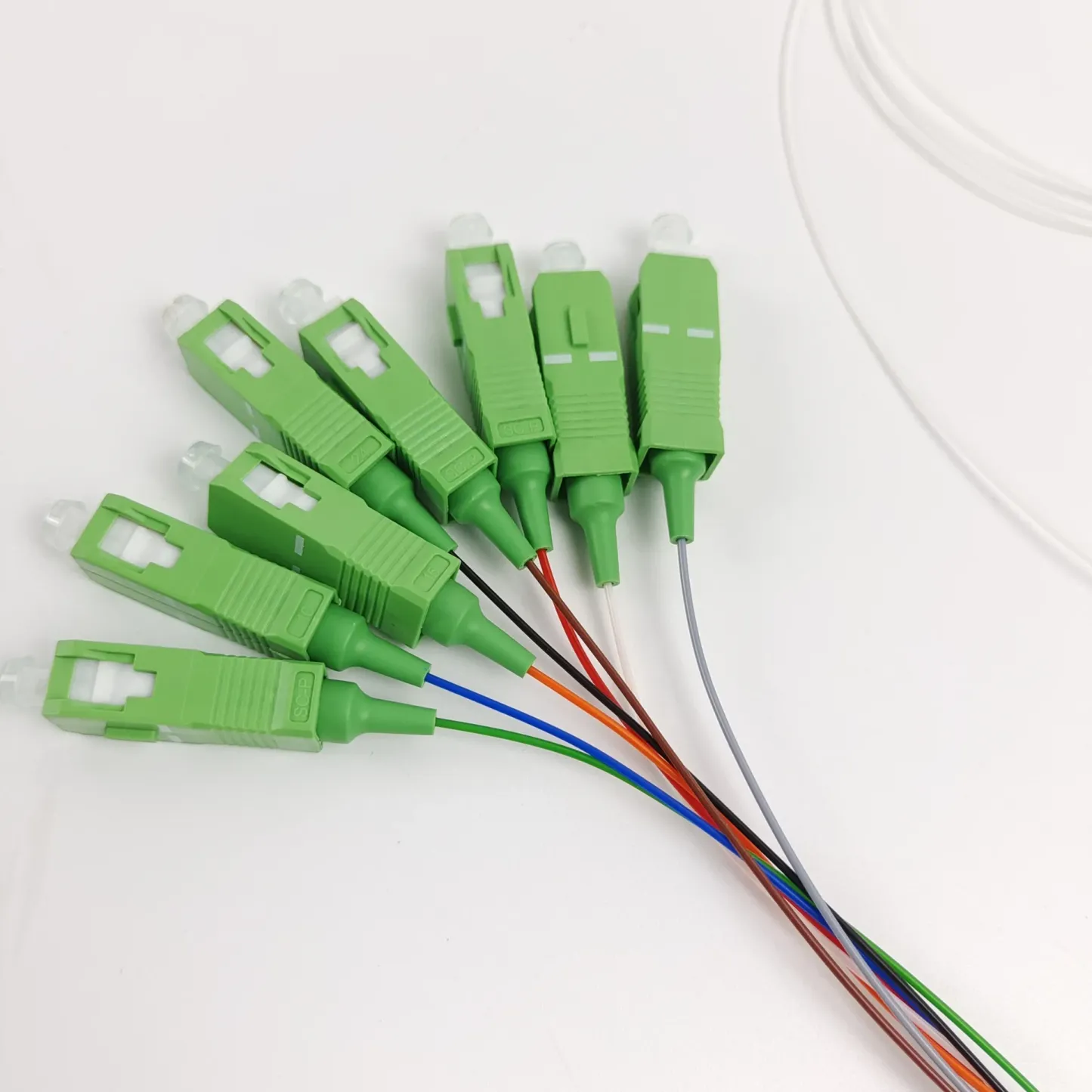 1x8 PLC Fiber Optic Splitter Mini Steel Tube SC/APC Broadcast Grade