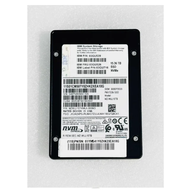 03GU539 03GU526 Compatible with PM1723B Enterprise NVMe SSD 15.36TB U.2 Hard Drive