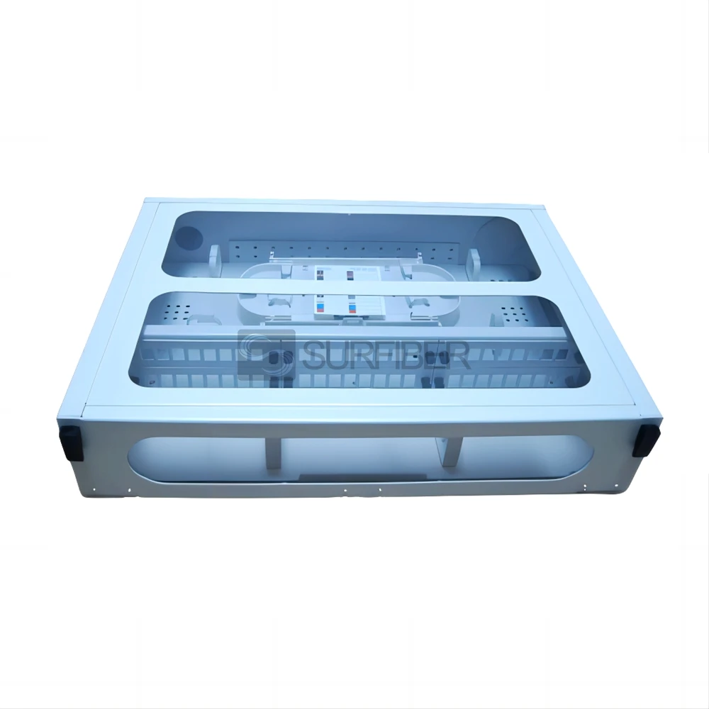 19 Inch Rack Mount Fiber Optic Terminal Box with Transparent Cover  Fixed Type for SC LC S