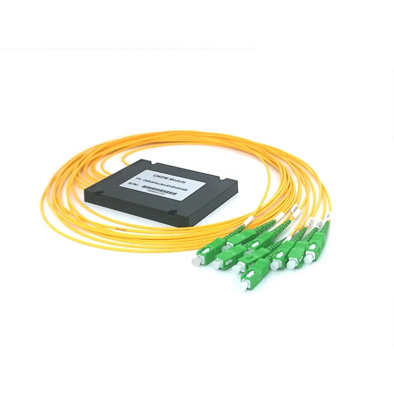 Black ABS 4CH BIDI CWDM Mux Demux System 5G 1470-1610nm Wavelength Yellow SC/APC Connector 1m/Customizable Fiber Cable for FTTx-boxintelecom