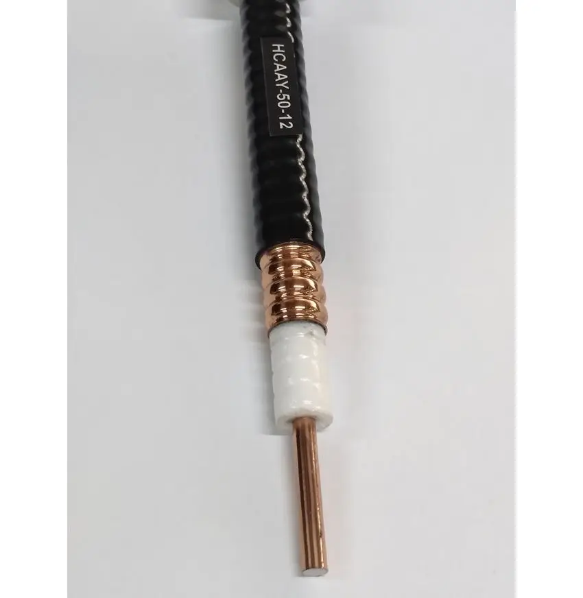 Copper 50Ohm Corrugated Tube RF Feeder 1/2\" Coaxial Cable with PVC/PE Jacket Low Loss 1/2\" Coaxial Cable-boxintelecom