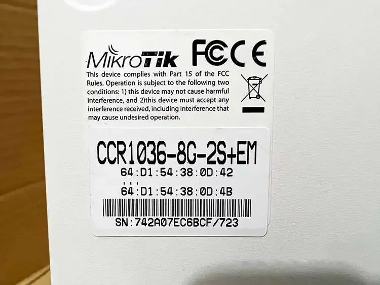 Mikrotik Router Board Ccr1036-8g-2s+em 2 X Sfp+ Ports 8 X Gigabit Ethernet Ports Cloud Core Router-boxintelecom