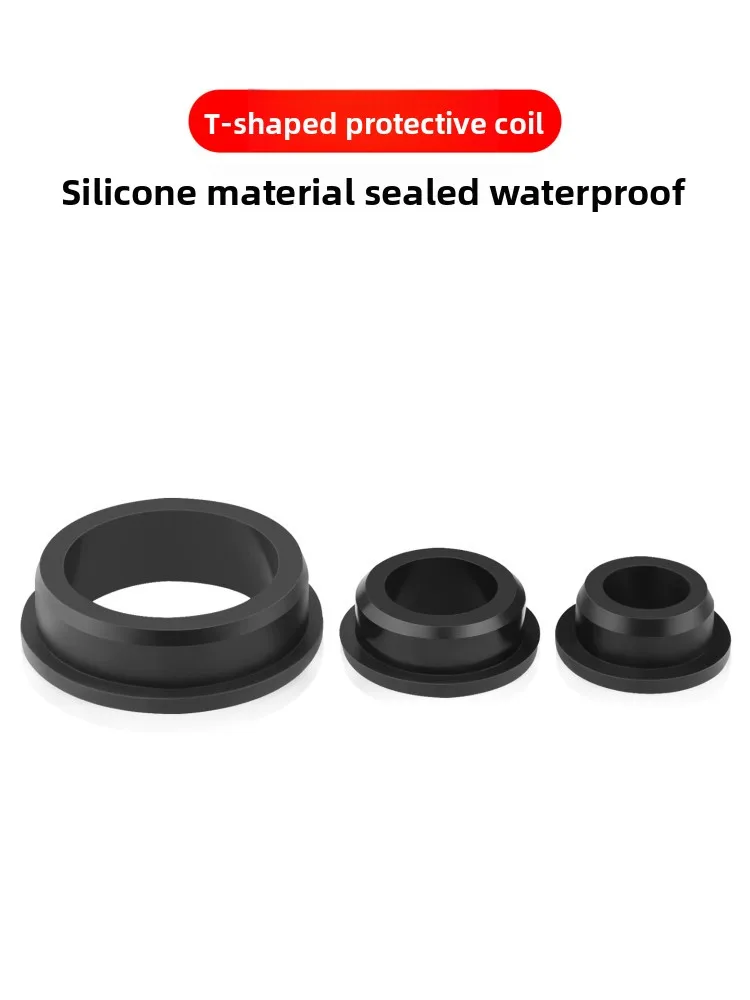 Round Hole T-Type Silicone Wire Protector Soft Rubber Sleeve for Electric Box Outlet Protection