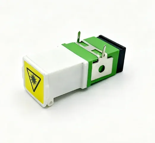SC Flip Cover Fiber Optic Adapter - Laser-Proof SC Coupler with Angled Flange and Precisio