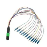 12-Fiber MTP OM3 OM4 Multimode 3mm LSZH Copper MPO/LC Female/Male Connector Fiber Optic Pa