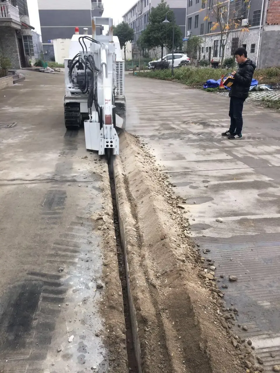 Road Cutter Micro Trencher for Fiber Optic Cable Blowing System| Mini Trenching Machine for FTTH
