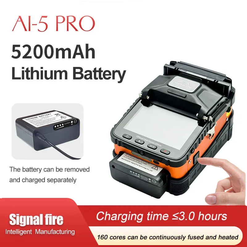 Signalfire Ai-5 Pro fusion Splicer Splicing Machine 6 Motors Core Alignment for FTTH Optic