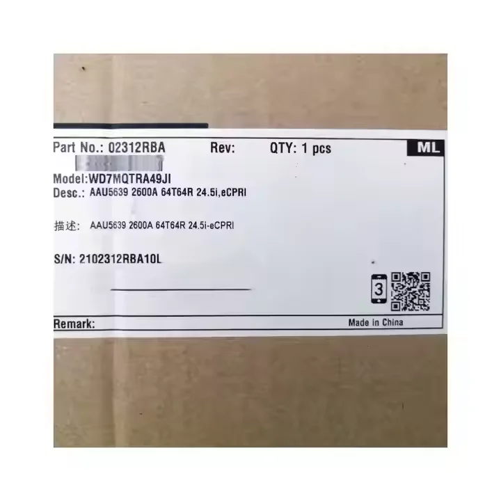 AAU5639 2600A 64T64R WDTMQTRA49JI 02312RBA 5G Network RRU 256QAM 64QAM Modulation Dual-Polarized 200W Pole Wall Mounting Rugged-boxintelecom