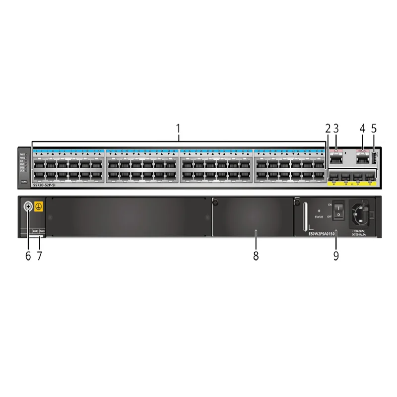 S5720-52P-SI-AC 02350DLU 48*10/100/1000BASE-T ports+4*1000BASE-X ports network switch
