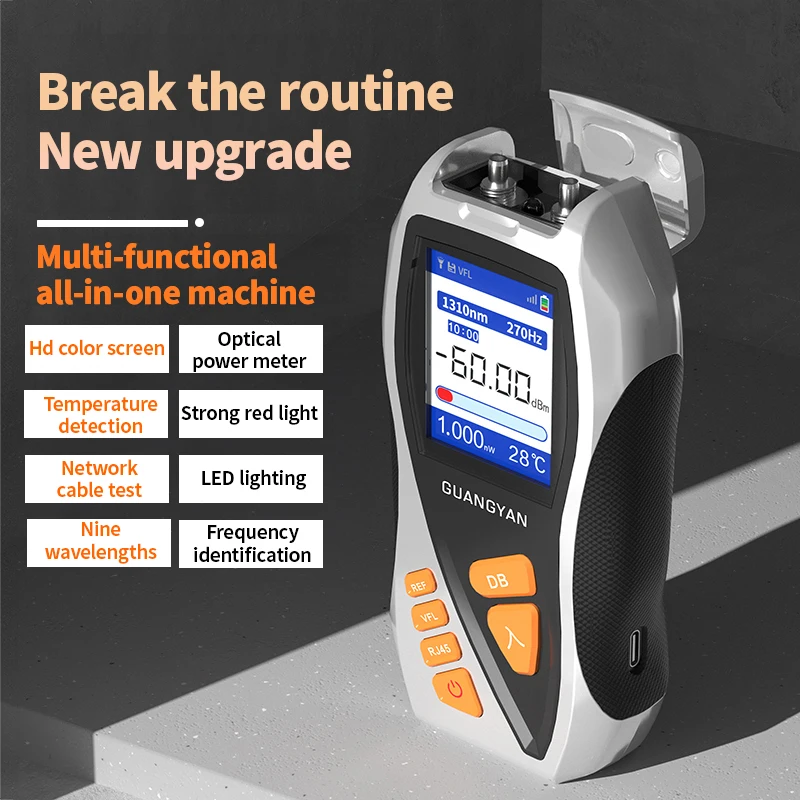 GUANGYAN Y9 Handheld 5 In1 Fiber Optical Power Meter VFL Multifunction Wavelengths All-in-