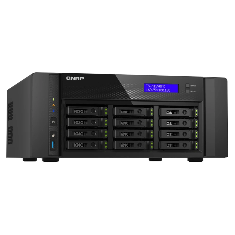 Innovative Product Design Desktop 12-bay U.2 NVMe/SATA All-flash QNAP TS-h1290FX NAS Serve