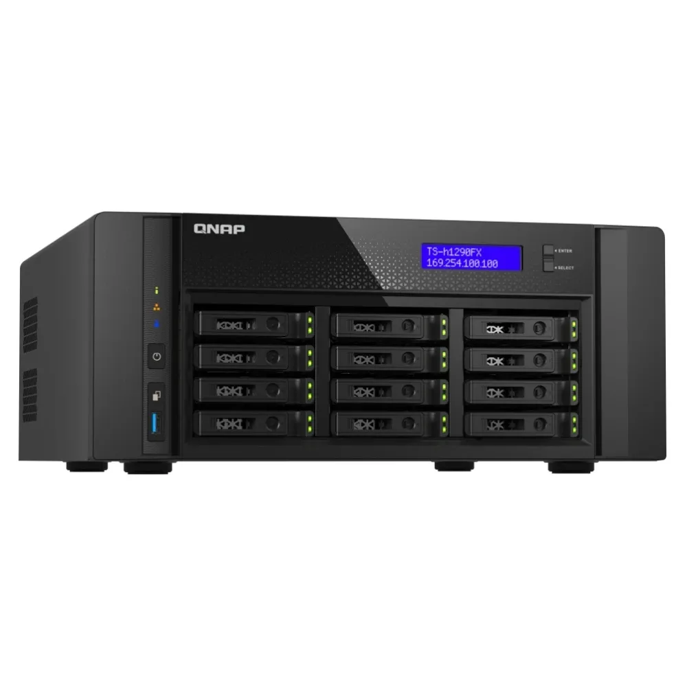 Innovative Product Design Desktop 12-bay U.2 NVMe/SATA All-flash QNAP TS-h1290FX NAS Serve