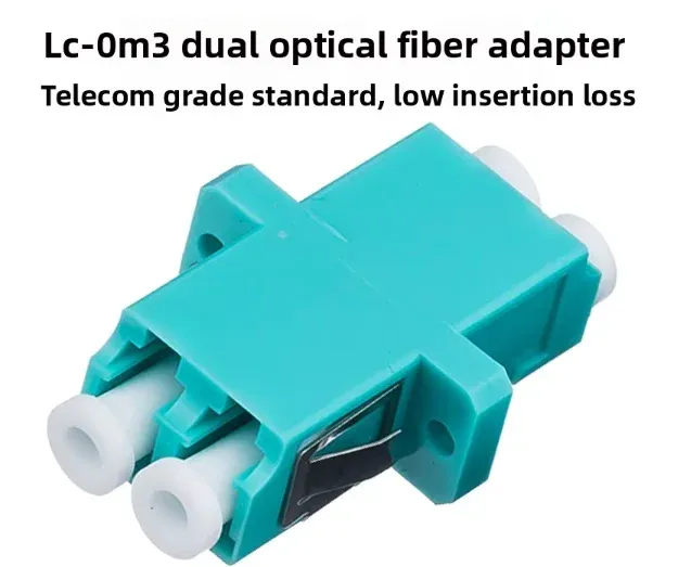 Optical LC-OM3 Dual Core Fiber Adapter 10G Dual Fiber Coupler Multimode OM3 Flange Plate O