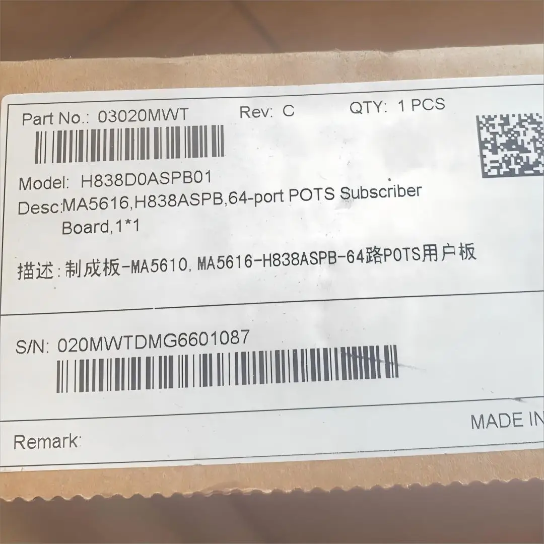 ASPB Board for Huawei Optical Line Terminal OLT SmartAX MA5616 H838D0ASPB01 H838ASPB H83D0