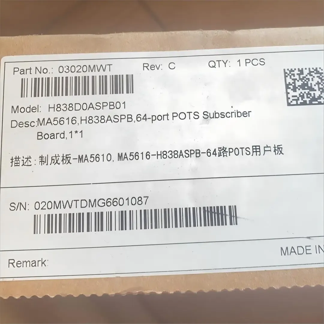 ASPB Board for Huawei Optical Line Terminal OLT SmartAX MA5616 H838D0ASPB01 H838ASPB H83D0