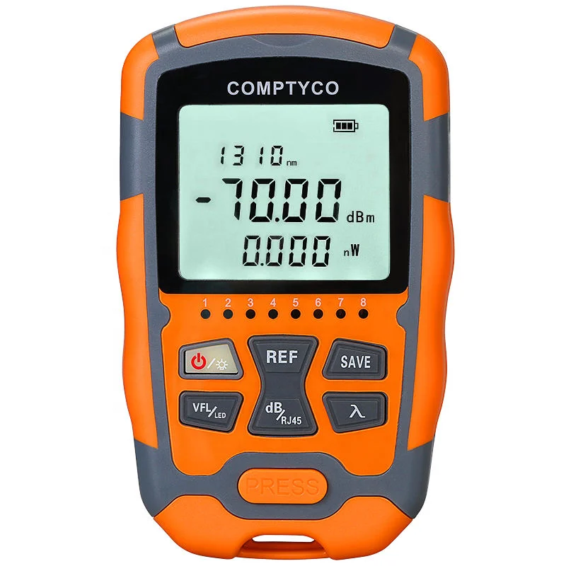Optical Power Meter AUA-M70 Fiber Optic Tester (-70~+10dBm) Built-in VFL+OPM 4-in-1 Optica