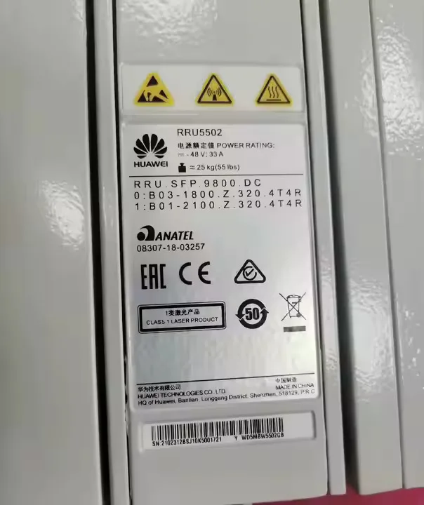 RRU5502 02312BSJ B1/B3 4T4R 320W Telecom Parts High Power Radio Remote Unit