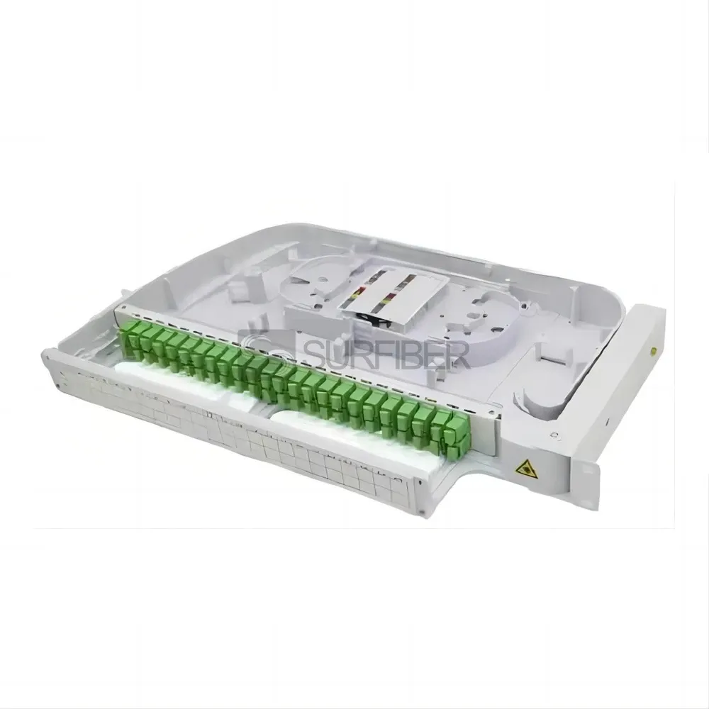 Rotary 24-Port Fiber Optic Patch Panel ODF Distribution Frame SC FC LC ST Connectors FTTH 