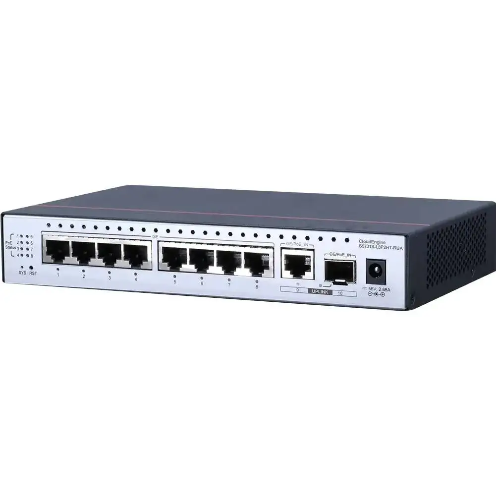 CloudEngine S5735-S48P4XE-V2 98012053 4*10GE SFP+ 2*12GE Stack Ports PoE+ Network Switch-boxintelecom