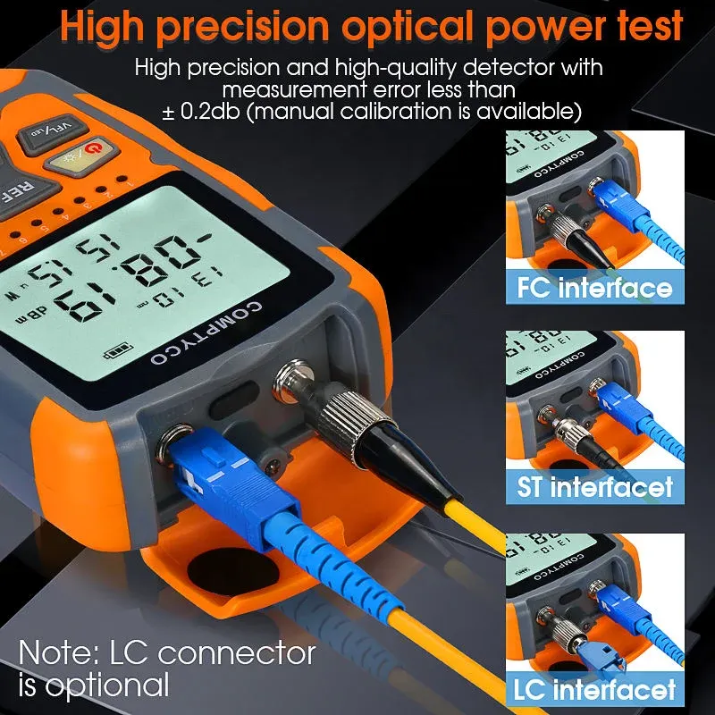 Optical Power Meter AUA-M70 Fiber Optic Tester (-70~+10dBm) Built-in VFL+OPM 4-in-1 Optica