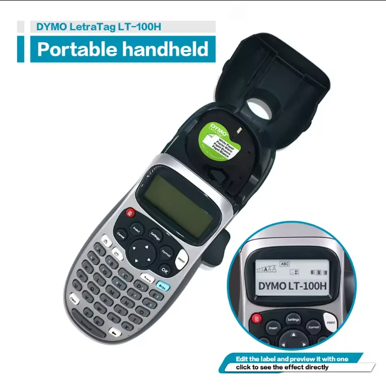 Label Maker Typewriter LT-100H Thermal Printers 12mm Width Dymo Label Printer Portable Han