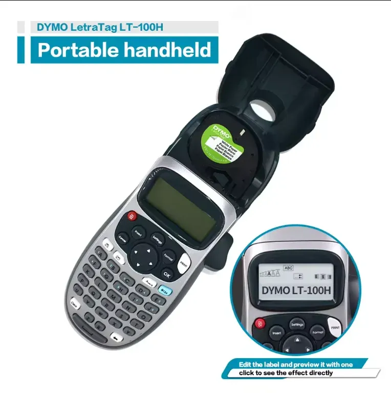 Label Maker Typewriter LT-100H Thermal Printers 12mm Width Dymo Label Printer Portable Han
